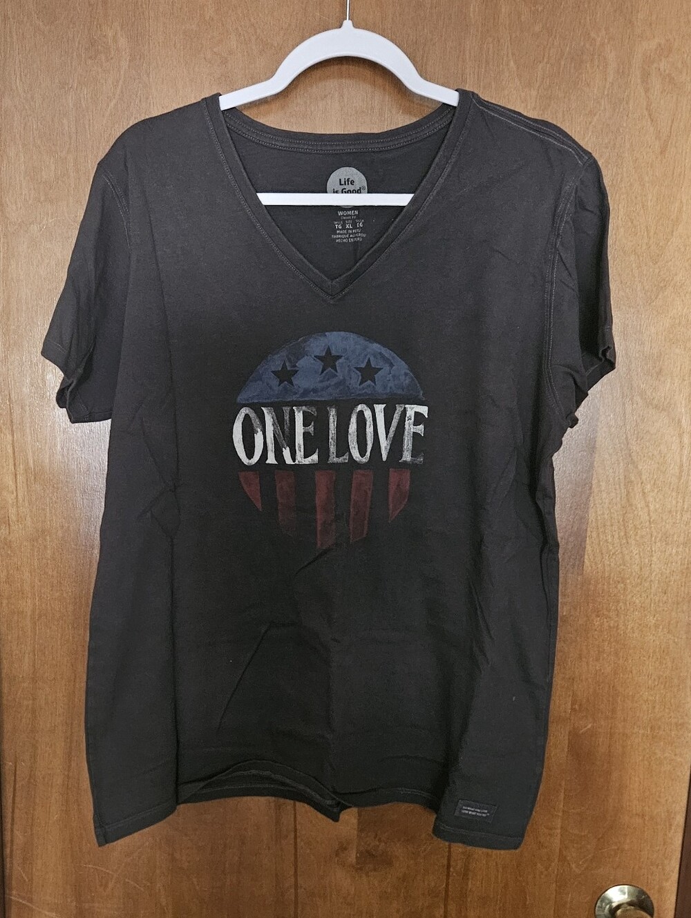 Life Is Good Women's Classic Fit Tee - Black with White Logo